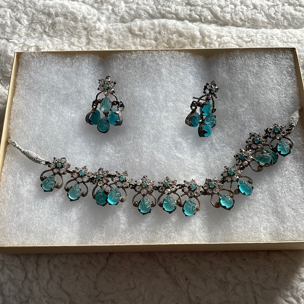 Blue Silver Jewelry Set